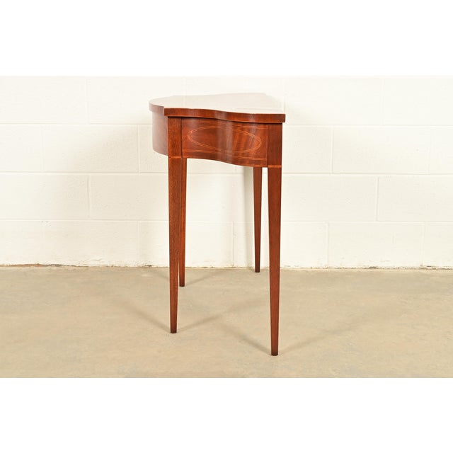 Baker Furniture Historic Charleston Federal Inlaid Mahogany Console or Entry Table For Sale - Image 10 of 13