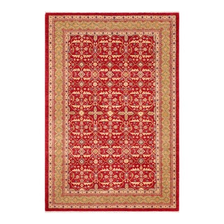 Bohemien Ziegler Red Green Hand-Knotted Wool Rug - 6'0'' X 8'9'' For Sale