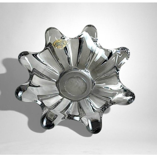 Vannes-Le-Châtel Cristalleries French Clear Crystal Centerpiece For Sale - Image 6 of 18