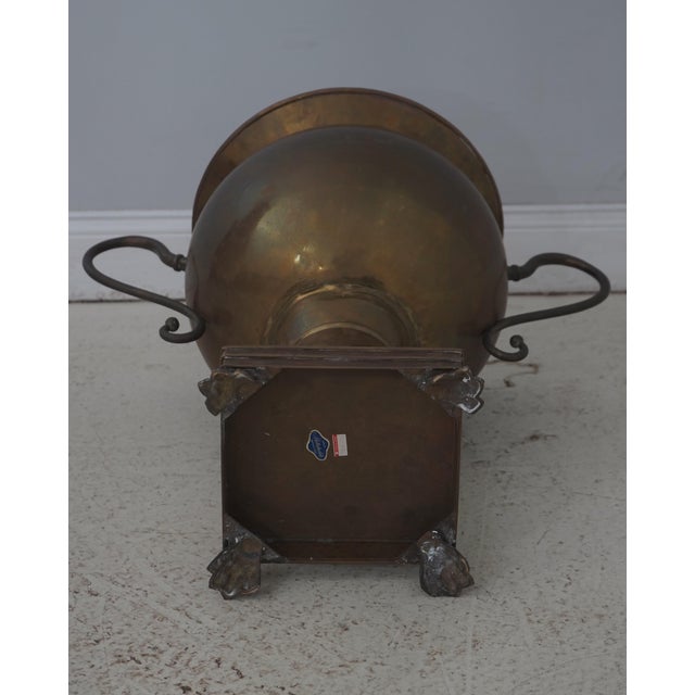 Pair Mottahedeh 19th Century Brass Handled Urns For Sale - Image 12 of 13