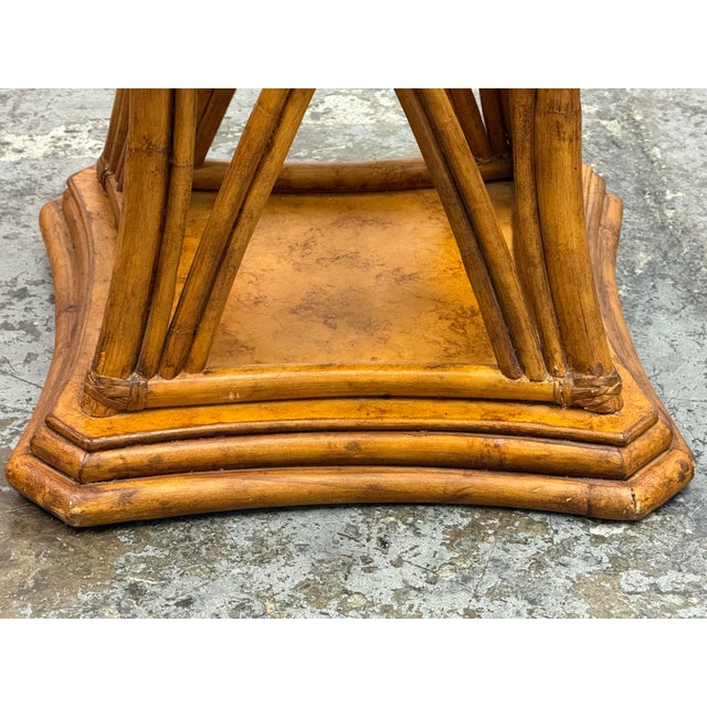 Bassett Furniture Rattan + Glass Dining Set, Vintage For Sale - Image 11 of 12