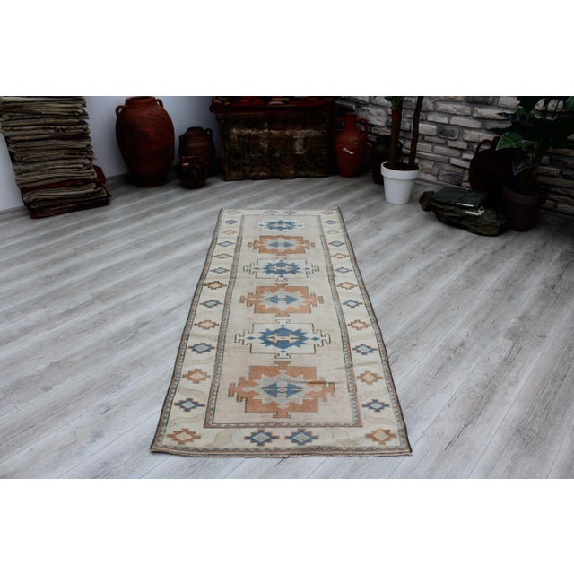 Modern 1960s Modern Handmade Runner Rug - 34"x87" For Sale - Image 3 of 12