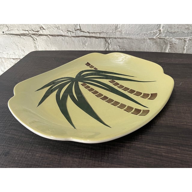 1940s Continental Kilns Tahiti Green Palm Tree Platter For Sale In Cincinnati - Image 6 of 12