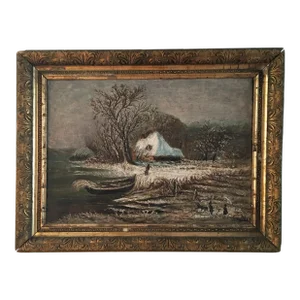 Mid 19th Century Dutch Romanticist Landscape Painting, Framed