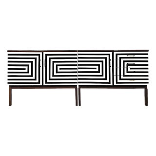 Modular Sideboard with Op Art Motif, 1970s, Set of 2 For Sale