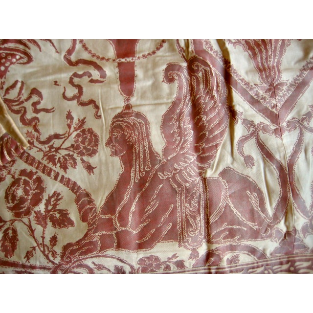 Large Pair of Sphingi Eggplant Fortuny Curtains For Sale - Image 10 of 16