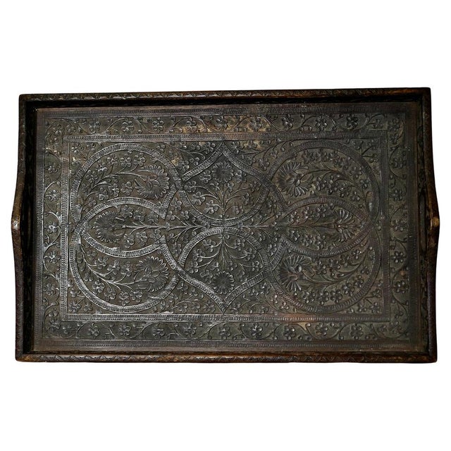 Oriental Folk Art Carved Tray, 1900s For Sale - Image 10 of 10