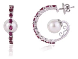 Example of Huggies and Hoop Earrings