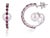 Natural Ruby & Freshwater Pearl Designer C Hoop Earrings in 925 Sterling Silver, A Pair For Sale