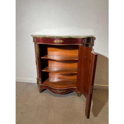 Marquetry Cabinet with Marble Top For Sale - Image 6 of 7