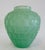 2000 - 2009 Daum France Crystal "Pate De Crystal," Celadon Green Geometric Raised Relief "Rhythmns," Vase/Vessel For Sale - Image 5 of 18