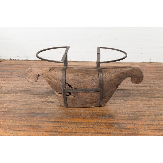 Antique Rustic Wooden Coffee Table Base For Sale - Image 4 of 12