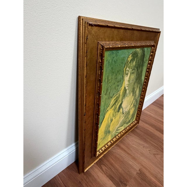 Wood Vintage Ornate Gold Framed Portrait Print - Unknown artist For Sale - Image 7 of 9