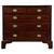 A refined 18th-century English chest of drawers, finely crafted from mahogany and distinguished by elegant satinwood...