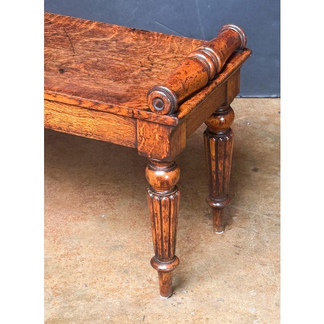 Large Hall Bench or Window Seat of Patinated Oak From England For Sale - Image 4 of 8