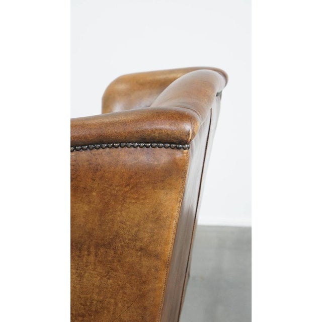 Large Wing Chair in Sheep Leather For Sale - Image 13 of 14