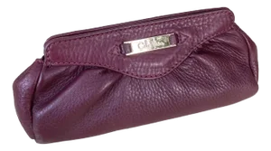 Cole Haan Merlot Pebbled Leather Clutch Purse