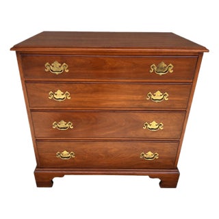 1960s Henkel Harris Solid Black Cherry 4-Drawer Chest Model No. 2440 For Sale