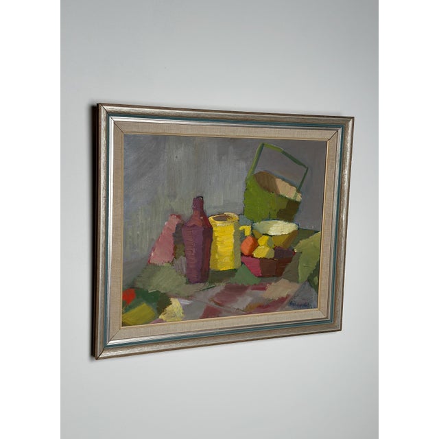 Lupin, Cubist Still Life, 1950s-1960s, Oil on Canvas, Framed For Sale - Image 10 of 18