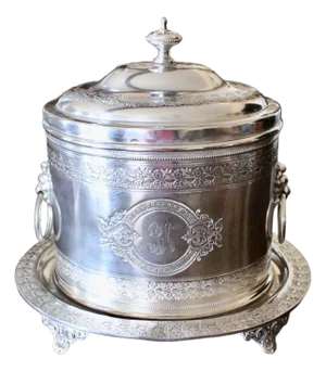 Large Silver Plate Biscuit Box Box Mappin & Webb