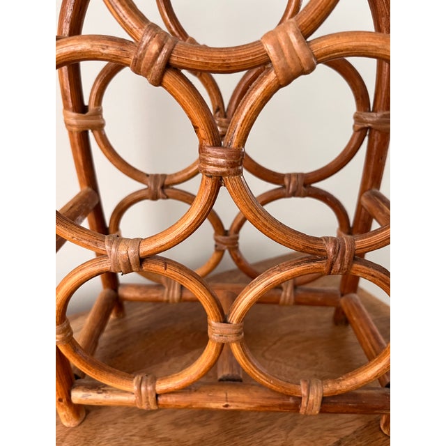 1970s Arched Bamboo & Rattan Wine Rack For Sale - Image 4 of 6