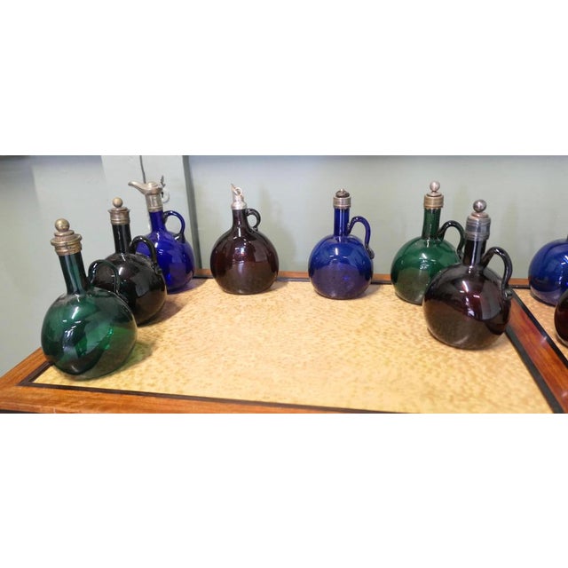 Glass English Flagon Decanters, 19th Century, Set of 15 For Sale - Image 7 of 8