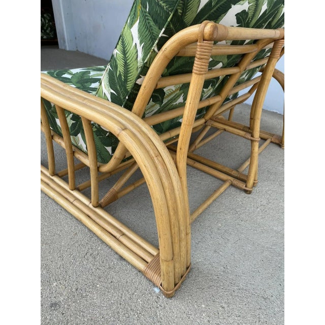Restored Vintage Paul Laszlo Rattan Three Strand Sectional Settee Sofa For Sale - Image 9 of 13