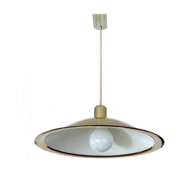 1960s Large Scandinavian Pendant Light in Brass For Sale - Image 5 of 18