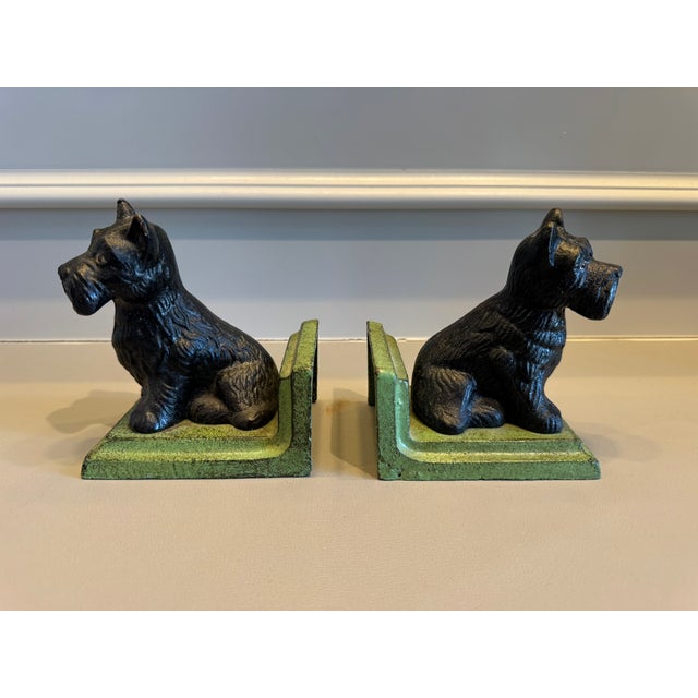 A Pair of Vintage Cast-Iron Scottie Dog Bookends For Sale - Image 4 of 8