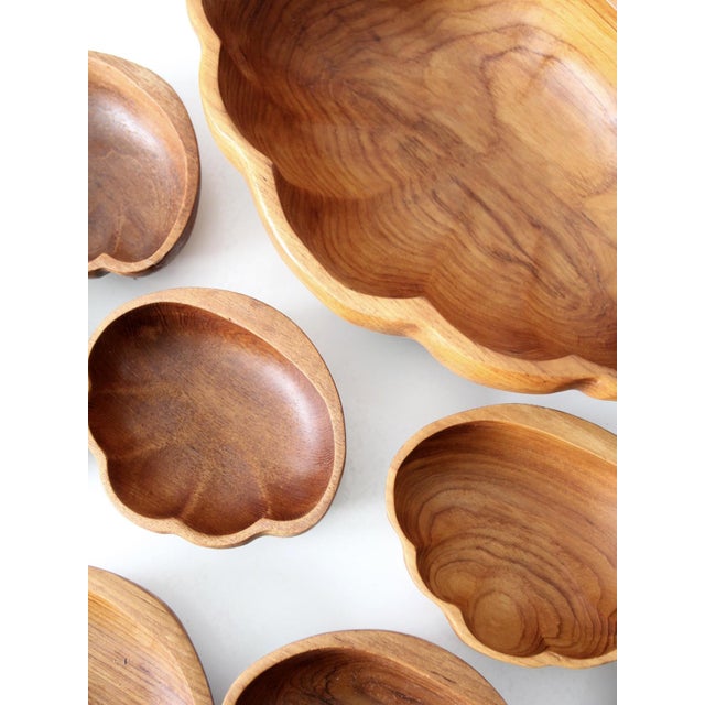 Mid 20th Century Mid-Century Modern Wood Serving Bowl Set For Sale - Image 14 of 15