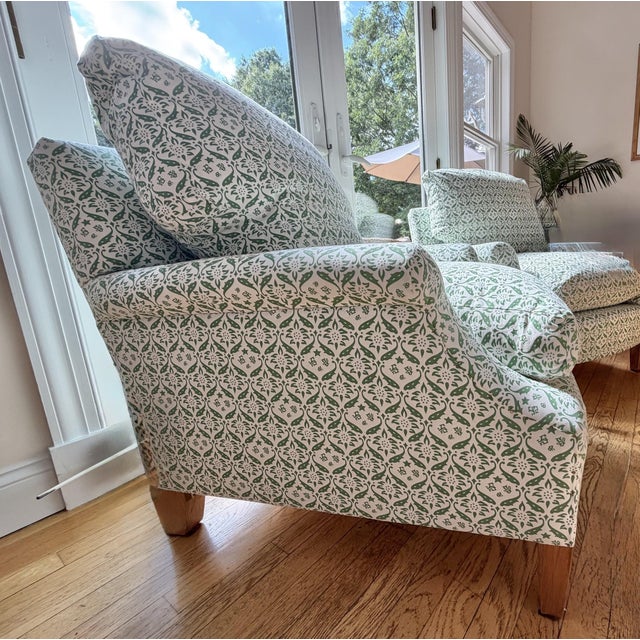 Pair of Clayton Lounge Chairs by Howard Chairs LTD With Custom Slipcovers For Sale - Image 15 of 18