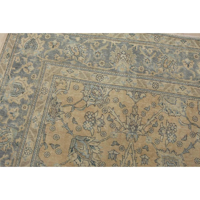 Textile Tabriz Rug 10′ X 12’2” Pink Wool Vintage Distressed Hand-Knotted Carpet For Sale - Image 7 of 15