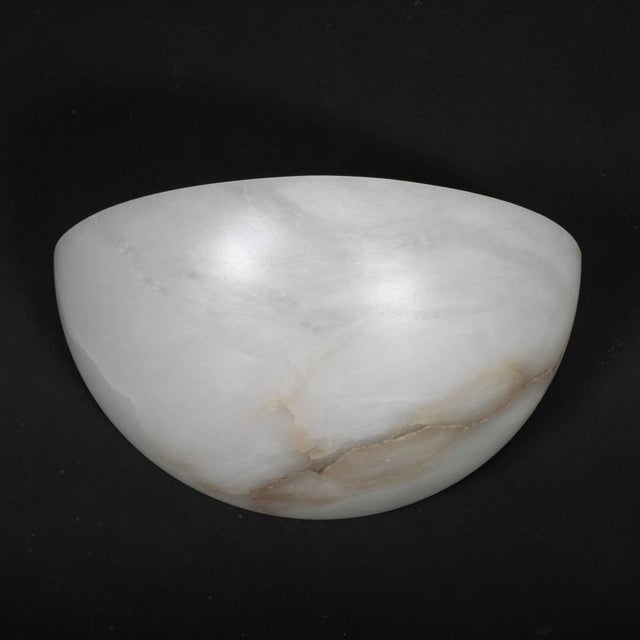 Single Art Deco Inspired Spanish Alabaster Sconce For Sale In New York - Image 6 of 9
