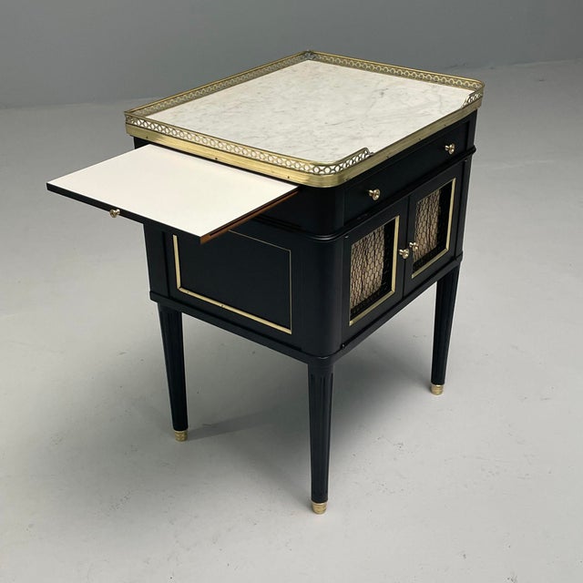 Maison Jansen Style, Hollywood Regency, Nightstands, Ebonized Oak ...