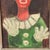 Mid 20th Century Vintage Folk Art Oil on Woven Fabric Painting of Red Faced Circus Clown in Green Suit, Signed J D For Sale - Image 5 of 10