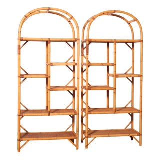 Vintage Bamboo Bookcases, Italy, 1970s, Set of 2 For Sale