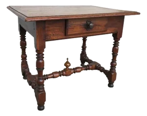Italian Baroque Walnut and Chestnut Side Table