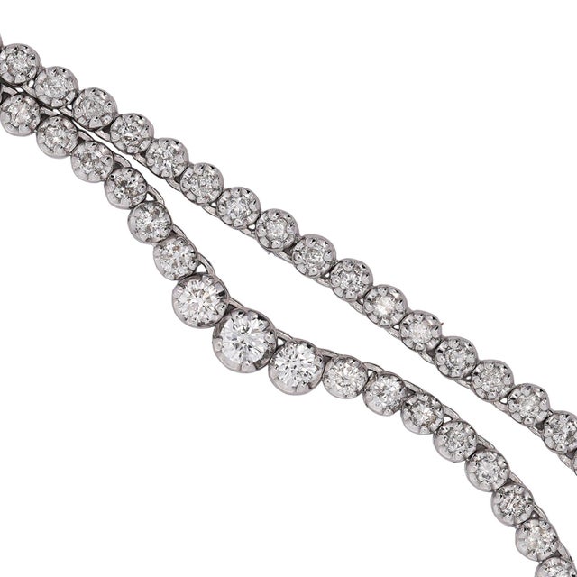 2020s 3.5 Carat Diamond Cupcake Graduated Tennis Necklace For Sale - Image 5 of 9