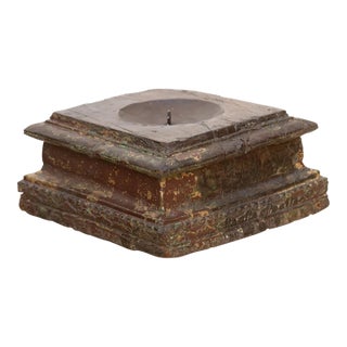 Weathered Indian Teak Architectural Plinth For Sale