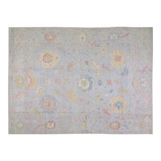 Turkish Oushak Hand Knotted Wool Rug, 12'x15' For Sale