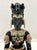 1970s 1970s Teotihuacán Mexican Obsidian/Onyx Style Aztec Warrior Sculpture – Kneeling Figure W/ Shield & Macuahuitl – Metal & Green Stone Inlay For Sale - Image 5 of 17