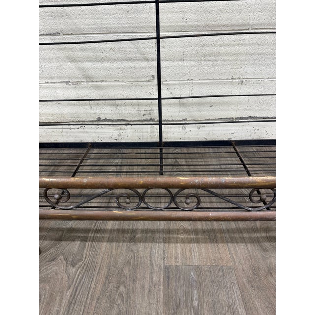 Vintage French Country or Mediterranean Style Wrought Iron Brass Baker’s Rack For Sale - Image 10 of 15