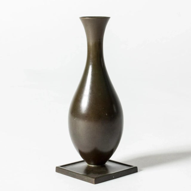 Metal Modern Bronze Vase from GAB, 1930s For Sale - Image 7 of 7