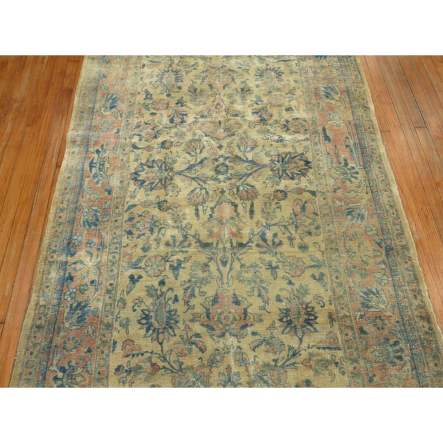 Early 20th Century Early 20th Century Persian Kashan Gallery Runner - 4'7" x 16'3" For Sale - Image 5 of 11