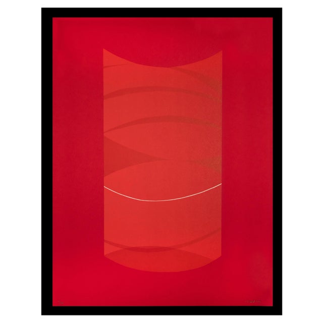 Lorenzo Indrimi, Red One, Original Lithograph, 1970s For Sale