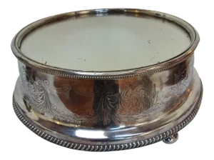 19th C English Silver Plate Mirror Topped Plateau