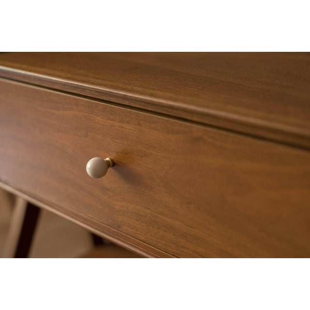 1960s Pair of Vintage Kipp Stewart Walnut Floating Nightstands by Drexel Declaration For Sale - Image 5 of 18