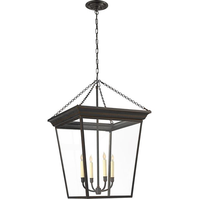 Cornice Large Lantern in Bronze Designer: Chapman & Myers Min. Custom Height: 41" Canopy: 6" Round Mounting: Chain Shade...