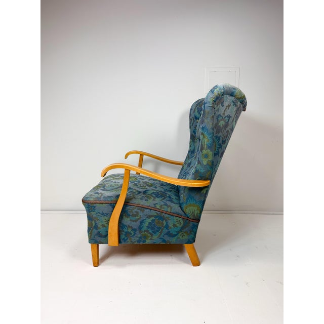 1950's Swedish High Back Lounge Chair For Sale - Image 9 of 11