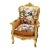 French Louis XV Bergère Chair With Romantic Tapestry Upholstery, Velvet Panels & Hand-Gilded Gold Leaf Frame For Sale